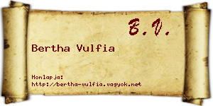 Bertha Vulfia névjegykártya